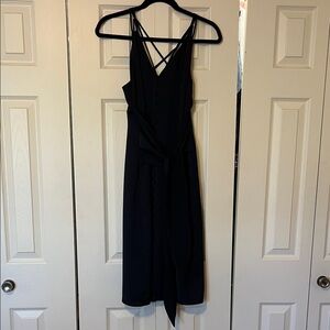 Adelyn Rae Navy Strappy Wrap Midi Dress